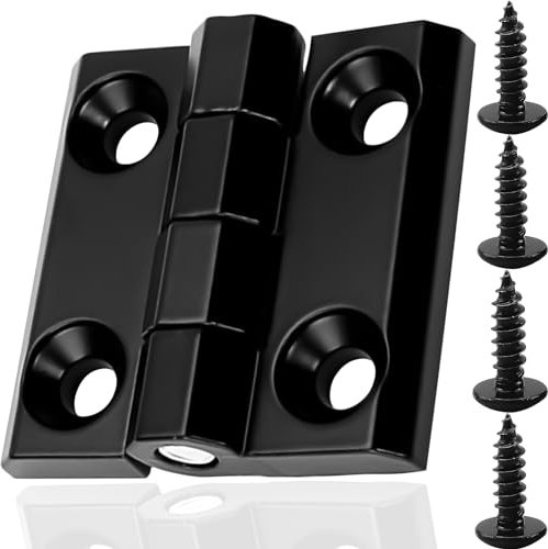 luckaide Scharniere, 4 Stück Scharnier Schwarz, Scharniere Klappbar, Scharnier Edelstahl, Scharniere Schwerlast für Geschlossene Innen- und Außentüren mit 16 Stück Schrauben