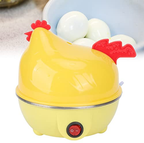 Cocedor de Huevos Rápido, Cocedor de Huevos Eléctrico con Capacidad para 7 Huevos, Cocedor de Huevos Rápido Multifuncional en Forma de Pollo, Mini Máquina de Desayuno con Apagado