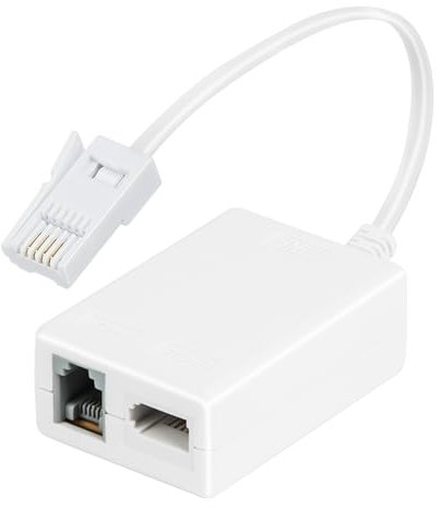 Uvital Microfilter Splitter for BT Telephone and RJ11 Device Like Modem, BT Plug to BT&ADSL Socket Cable Filter