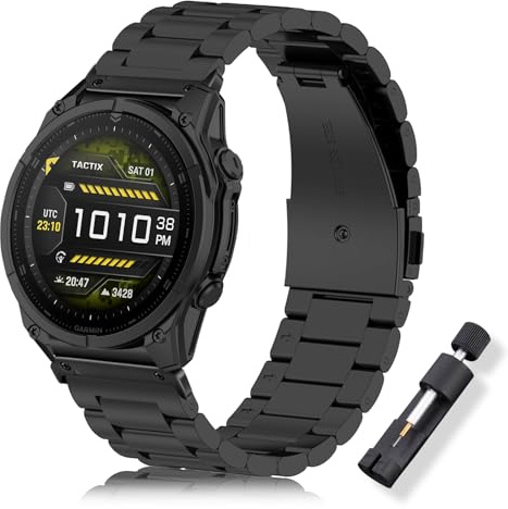 ToVioc Metallarmband för Garmin Descent G2/Tactix 8 47 mm/Fenix E 47 mm, klockarmband QuickFit 22 mm för Fenix 8/7 Pro/6/5, QuickFit 22mm, Rostfritt stål, Ingen ädelsten