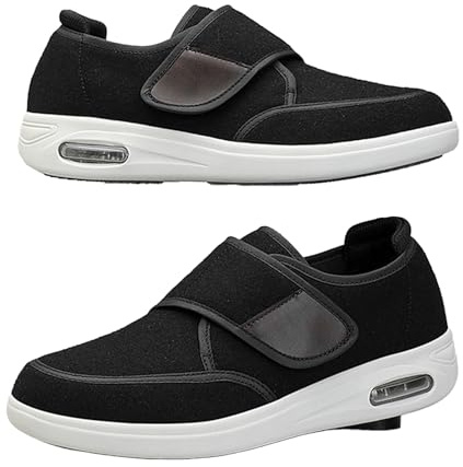 Aocase Zapatos para Diabeticos pies Hinchados Hombre Zapatillas Pie Diabetico Verano diabetico Ortopedicos Mujer Ancho Especial Caminar,Negro,42 EU