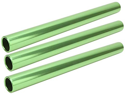 Xiuganpo Colorido Juego de Bastón de Relevo de 3 Piezas Hecho de Aleación de Aluminio para Partidos de Velocidad de Pista y Campo (Green)