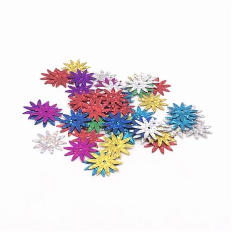 PVUVTNAHW 500 st 18 mm nål blomma laserblandad PVC-paljett sömnad bröllopshantverk DIY klädtillbehör