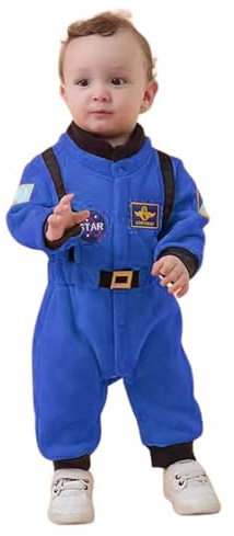 Raopuzi Disfraz Astronauta Bebe Niño Niña Traje Carnaval Mono Invierno de Espacial Disfraces de Piloto Y Explorador Infantil del Espacio para Halloween Fiestas para Niños Pequeños