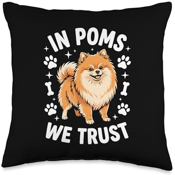 Pomeranian Lover Cute in Pom Trust Dog Owner Breeder Throw Pillow