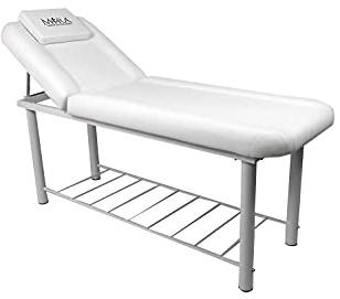 Mira Lettino fisso da massaggio per fisioterapia, estetica e studio medico, mod. ONDA, in acciaio, solido, bianco