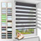 Zarnan Doppelrollo Klemmfix ohne Bohren Anthrazit 90x120cm(Stoffbreite 86cm) Duo Rollo Blickdicht Zebrarollo Rollos für Fenster ohne Bohren für Wohnzimmer Küche Büro lichtdurchlässig und verdunkelnd