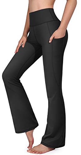 G4Free Flared Leggings with Pockets Yoga Pants for Women High Waist Tummy Control Wide Leg Trousers for Work Workout