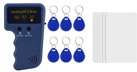 Handheld RFID ID-Kartenkopierer, Handheld Writer Duplicator + 6 beschreibbare Tags + 6 Karten, RFID Copier ID Card Reader Writer Duplicator, Geeignet für Community, Schule, Büro