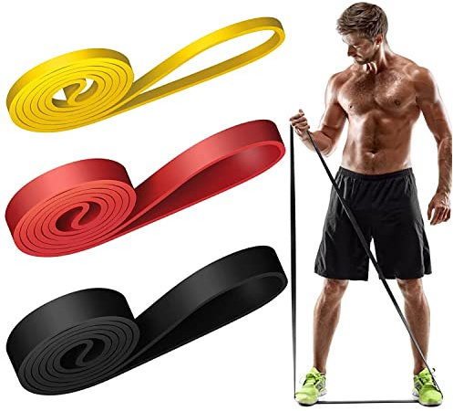 Gemokrt Träningsgummiband 3 st/set elastiska band fitness med väska krok band fitness träning för kroppssträckning styrketräning styrketräning