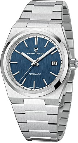 Pagani Design herrenuhr automatik Business Sports Mechanisch Herrenuhren Wasserdicht 100M Analogue Edelstahl Armbanduhr für Männer… (1753blue)