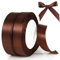 Opopark 22m X 20mm Satinband,2 Rollen Schleifenband zum Verpacken,Dekoration Bänder Geschenkband Stoffband Dekoband für Hochzeit,Geburtstag,Taufe und Geburtstag Geschenke(Braun)