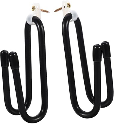GOOHOCHY 2pezzi Gancio per Chitarra Nero Vintage Ganci da Parete Resistenti all Usura Supporto per Chitarra e Ukulele Rack Doppio Gancio con Viti per Muro