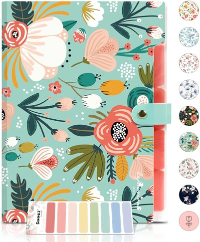 Sooez File Folders Organizer, Folders with 5 Pockets, Folders for Documents w/Sticker, Accordion File Organizer, Paper Receipt Bill Filing Organizer, School College Office Travel Essentials Supplies