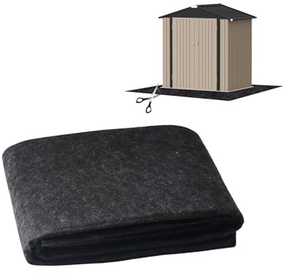 Outdoor Storage Shed Floor Mat, Waterproof Dustproof Anti-Slip Pad, Black Felt and PE Waterproof Membrane, Grips Sheet for Protect Shed Flooring from Wear (Large Size)