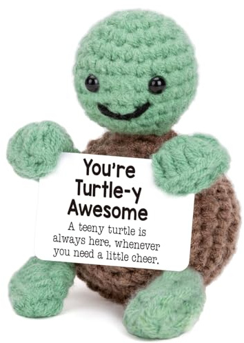Mini Funny Turtle Gifts Mothers Day Teacher Appreciation Graduation Nurses Week 2026 Fathers Day, Birthday Gifts for Women Men Her Him, Small Cute Stuff Things, Emotional Positive Crochet Turtle Decor