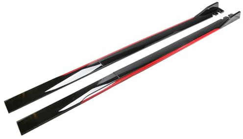 HUANGLDGS 2 Piezas Faldón Lateral del Coche para VW Passat (B5.5) 2000 2001 2002 2003 2004 2005, Faldón Lateral para Automóvil Coche Faldones Laterales Accesorios Coche,Black Red