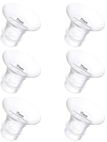 6 inserti flangiati per tiralatte da 17 mm, compatibili con tiralatte Momcozy/Spectra/Medela/eufy/Elvie/Lansinoh/Paruu P10, adatti per Momcozy M5/M9/M6/V2 Pro/V2 pro/S12 Pro/eufy E10 S1 S1 Pro