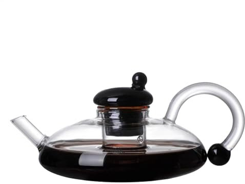 Yaztauho con infusores, hervidor eléctrico de vidrio con asa, para perder té/café (negro)