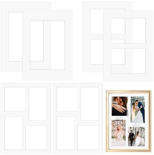 6 Pcs Picture Frame Mount, Board Card Picture Frame Mats, Image Photo Frames Inside Card To Fit, Picture Cardboard Mounts Inside Aperture, Off White Picture Photo Mount, for Graduation Photos Posters