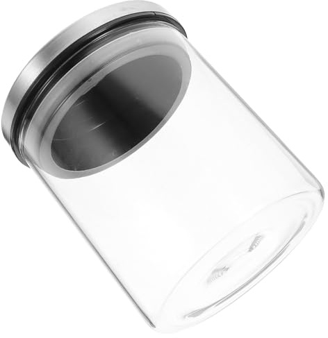 NUOBESTY Barattolo Ermetico in Vetro Coperchio in Acciaio Resistente Contenitore Alimenti Sigillato per Snack Cereali tè e Frutta Secca Vaso da Cucina Versatile e Durevole
