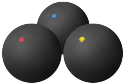 Hemobllo 3 pièces Balles de Squash Caoutchouc Rebond Précis et Équipement de Sport Outdoor et Indoor pour Entraînement Racquetball