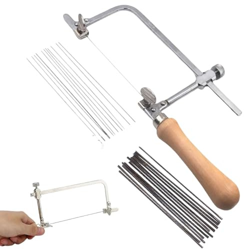 1 Set Seghetto da traforo con lame Corda a forma di U Filo diamantato portatile fai-da-te e da taglio per piastrelle Pietra giada Ceramica Vetro Legno (A)