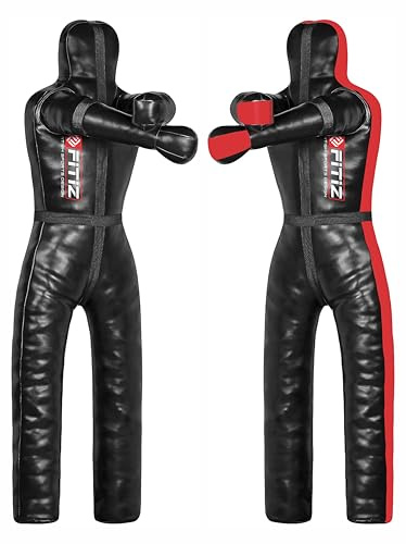 Ciuccio per MMA, unisex, per BJJ, judo, arti marziali, wrestling, posizione eretta, brasiliano, jiu, jitsu, MMA, sparring, in piedi, in pelle, vuoto, 170 cm, colore nero