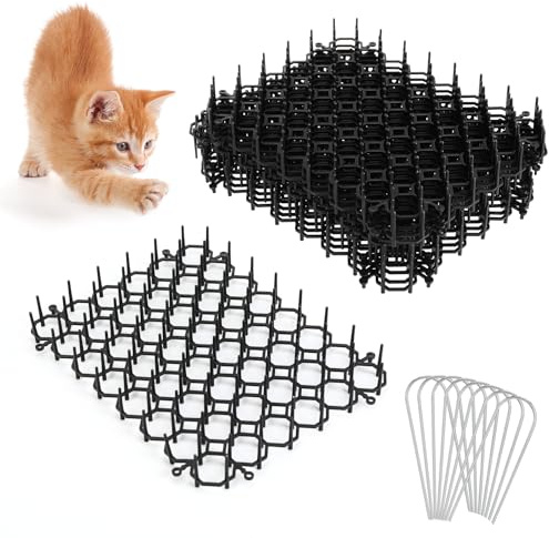 Rlssaki 15 Pezzi tappetino repellente per gatti, dissuasori per gatti, tappeto anti gatto, tappetino anti gatto con punte, per letti, giardino, posto auto coperto, parcheggio, divano (15x20 cm)