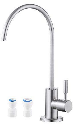 KES Water Filter Tap RO Faucet Non-Air-Gap Drinking Water Tap for Reverse Osmosis Systems Water Filtration System 304 Stainless Steel Brushed Finish, Z504CLF-BS