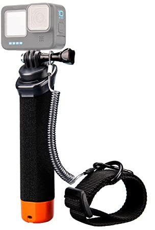 Lammcou Schwimmender Griff, Go Pro Schwimmfähiger Handgriff Wasserdichter Handler Tauchen Einbeinstativ Monopod & Sicherheitsseil & Armband, Floating Hand Grip für Hero 13 12 11 10 9 Go3 X3 Zubehör