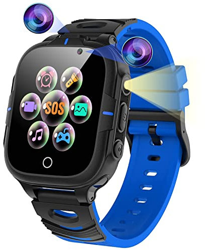 ELEJAFE Smartwatch Kinder mit Telefon - Handy Uhr Kinder Smartwatch mit Anruffunktion SOS 24 Spiel Wecker Schulmodus Musik Player Geburtstag Geschenk für Jungen Mädchen Student 3-12