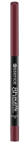 essence 8h matta comfort lipliner, läpppencil, läppkonturpenna, nr 08 mörkbär, röd, omedelbart resultat, långvarig, matt, vegansk, vattentät, mikroplastpartiklar fri (0,3 g)