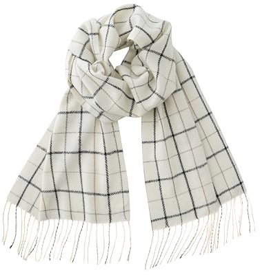 CALVIN & OLIVIA Lightweight Ultra-Soft Scarf - Perfect Holiday Gift for Men & Women - Black White Grid Pattern