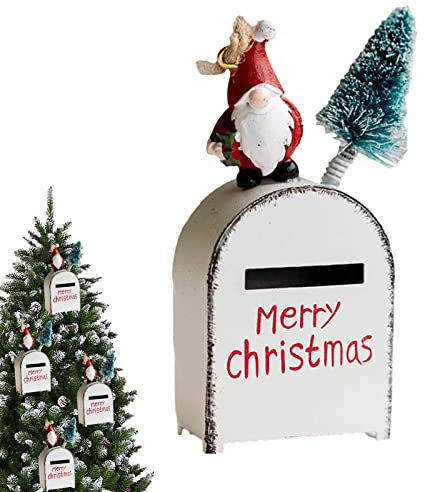 1 X Weihnachts-Briefkasten-Dekoration, Gesichtslose Metall-Aufbewahrungskoffer Für Geschenke, Karten, Souvenirs, Weihnachtszwerg-Briefkasten, Briefkasten-Zubehör Für Geburtstag, Babypartys