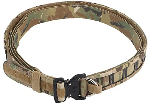 Ceinture tactique lourde, ceinture de combat réglable, ceinture militaire de randonnée et de manutention quotidienne, avec boucle à dégagement rapide robuste pour équipement tactique.
