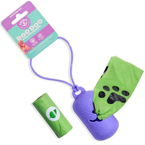 Yomp Poop Bag Holder – Silicone Dog Waste Bag Dispenser for Leash Attachment – Reusable Dog Poop Bag Holder - No Jingling. Silent (Includes One Standard Size Roll)