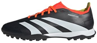adidas Unisex Predator 24 League Low Turf Boots, Core Black / Cloud White / Solar Red, 40 2/3 EU