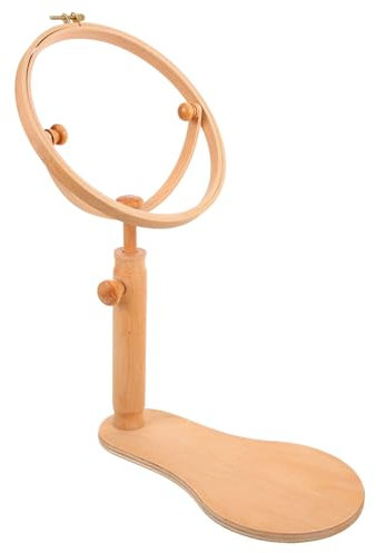 Lurrose Stickzubehör Kreuzstich Stick-kreisständer Freihändiger Nähständer Stickhalter Nadelspitzen-ständer Ständer Für Stick Stickständer Tischgestell Rotieren Gestickt Holz