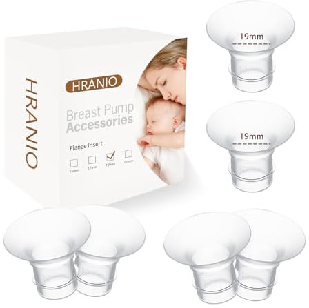 Flanscheinsatz, 19 mm, 6 Stück, Flanschgrößen-Set, kompatibel mit Spectra-Flansch, Spectra-Pumpenteilen, Momcozy tragbare Milchpumpe, manuelle Milchpumpe, Spectra-Milchpumpe, Medela-Pumpenteile und