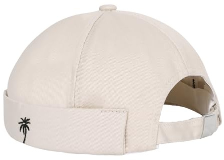 Docker MüTze Original Docker MüTze Original Docker MüTze Sombrero Gorros 100% Baumwolle,Verstellbar Docker MüTze Herren,Docker MüTze Kopfumfang Größe Enverstellbar,weiß, Blanco, 56