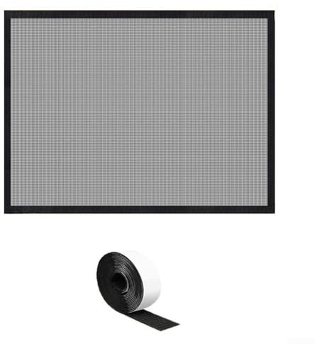 Protector de chimenea, puerta de malla segura con diseño súper adhesivo, red de barrera segura para chimenea, negro (A)