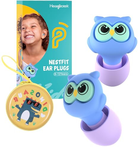 Bouchon d'oreille enfant (6-12ans),bouchons doreilles anti bruit protege oreille pour enfants et petits conduits auditifs-protection auditive boule quies pour dormir,piscine,avion,concert,tdah (28dB)