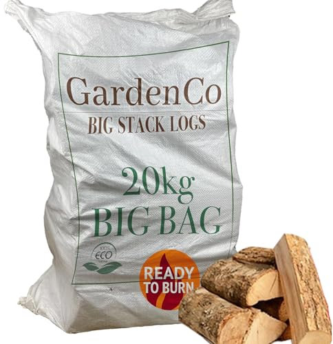60L HARDWOOD LOGS Hotlogs Big White Bumper Bag Premium Kiln-Dried Wood – (60 Litre) - Ideal for Open fires, Fire Burning Stoves, BBQ's, Log Burners, Camping Fires, Fire Pits & Pizza Ovens.
