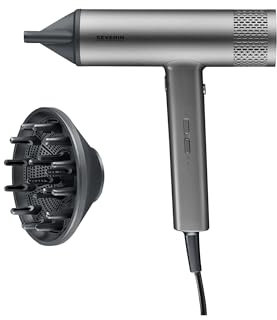 SEVERIN Ionen Haartrockner inkl. Diffusor und Konzentrator, leistungsstarker Föhn und langlebiger Haar Trockner, effizienter BLDC-Motor, Ionic-Technologie, 2.000 W, anthrazit, HT 0171