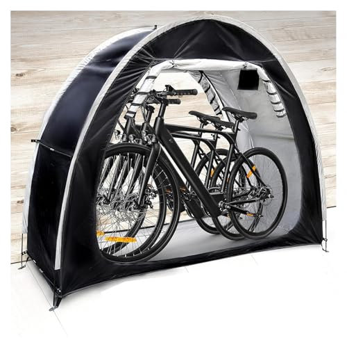 2 PCS Box Biciclette Può Essere Giuntato Box Biciclette Proteggi Da Vento,Pioggia,Neve,Polvere Casetta Attrezzi Tettoia per Esterno,Black