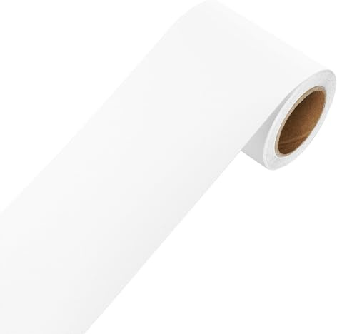 YENHOME Bordo Carta da Parati Bianco per Muro 7.6x1500cm Bordi per Carta da Adesiva per Mobili Bianco Opaco Moderna Bordo Decorativo Autoadesivo Decorativa per Muro Bagno Specchi Soggiorno Cucina