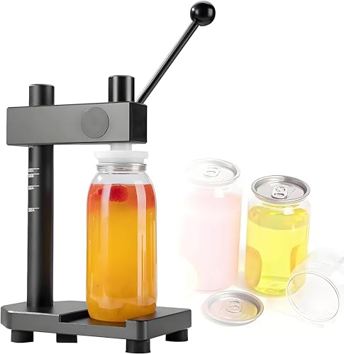 Konserveringsmaskin, Flaskförslutningsmaskin, Kommersiell Burkförslutningsmaskin, Lätt Flygplansaluminium, Behållare 250-700 Ml, Med Volymmätning, För Burkar Med En Höjd Av 91-168mm Black