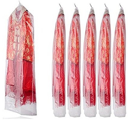 VUCDXOP 20 Stücke Einweg Kleidersack Kunststoff Transparent Hängen Kleidung Anzug Kleidungsstück Staubdicht Aufbewahrungstasche Kleidung Abdeckungen Taschen Trockenreiniger Kleidung Abdeckungen