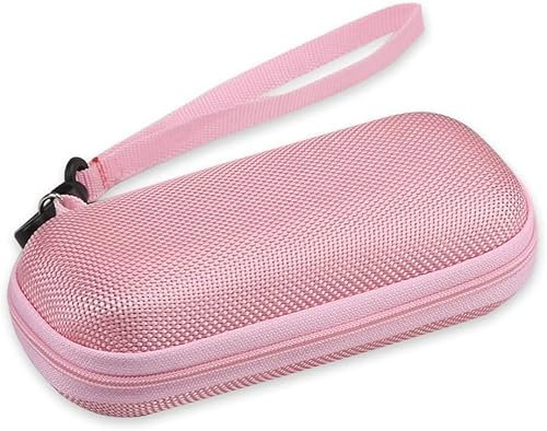 AGPTEK Custodia Rigida da 2,4, Protezione per Registratore Vocale Portatile, Compatibile con iPod, Lettore MP3, Chiavette USB, Cavo USB, Microfono Lavalier, Cuffie In-Ear, Moschettone Fornito (Rosa)